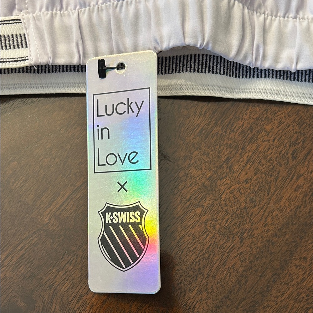 Lucky in Love x K-Swiss White Tennis Skirt with Black Trim - Picture 2 of 5